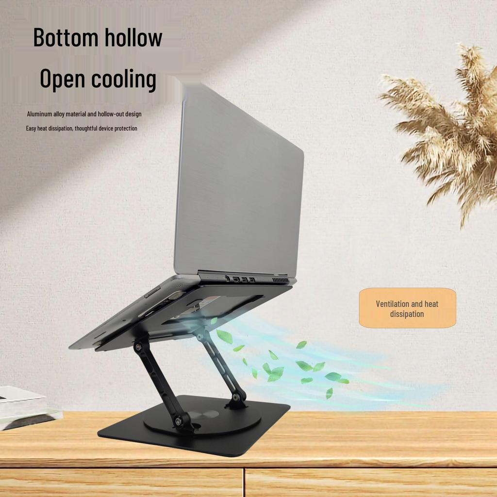 Laptop Stand with 360° Rotation, Foldable Cooling Design for Desktop, Office, and Gaming.