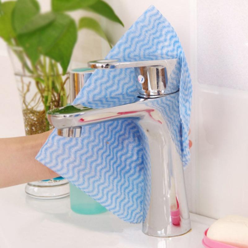 50PCS/Roll Disposable Cleaning Cloth Non-woven Multifunctional Self-cleaning Cloth Household Kitchen Dishwashing Window Car