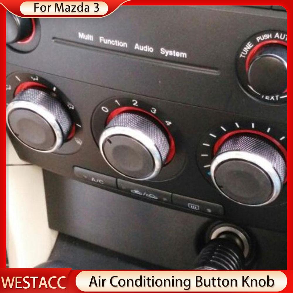 Aluminum Alloy Car Air Condition Knob AC Heater Control Button Knob for Mazda 3 M3 2004 - 2009 Interior