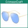Fashion Women Large Oversized Sunglasses With Elegant Aviator Mirror Lens And Metal Frame