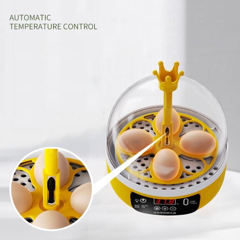 Eggs Incubator 4 Eggs Incubators for Hatching Eggs Heat and Humidity Control 4 Eggs Fully Turnning Poultry Hatcher