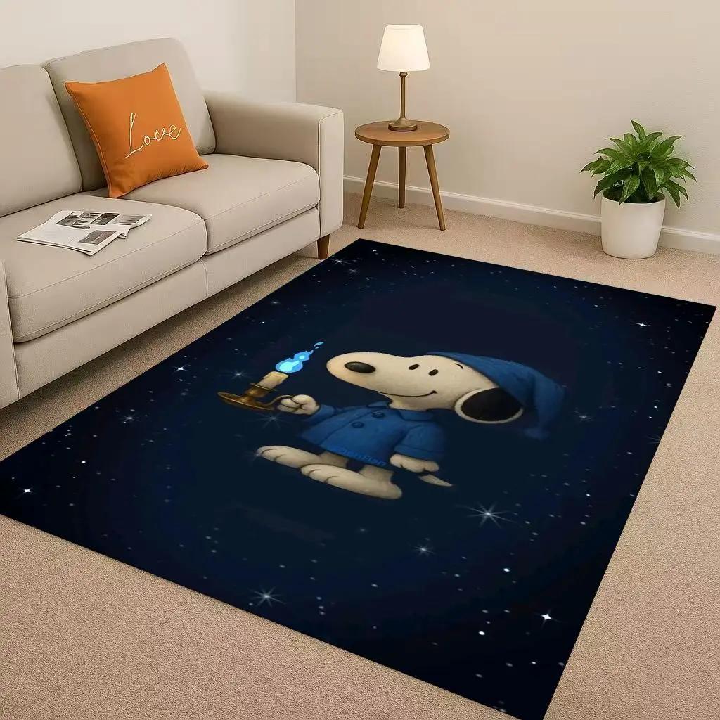 3D Snoopy Dog Peanuts Cartoon Christmas Living Room Non-Slip Area Rug Carpet for Bedroom Playroom Sofa,Home Decor Doormat