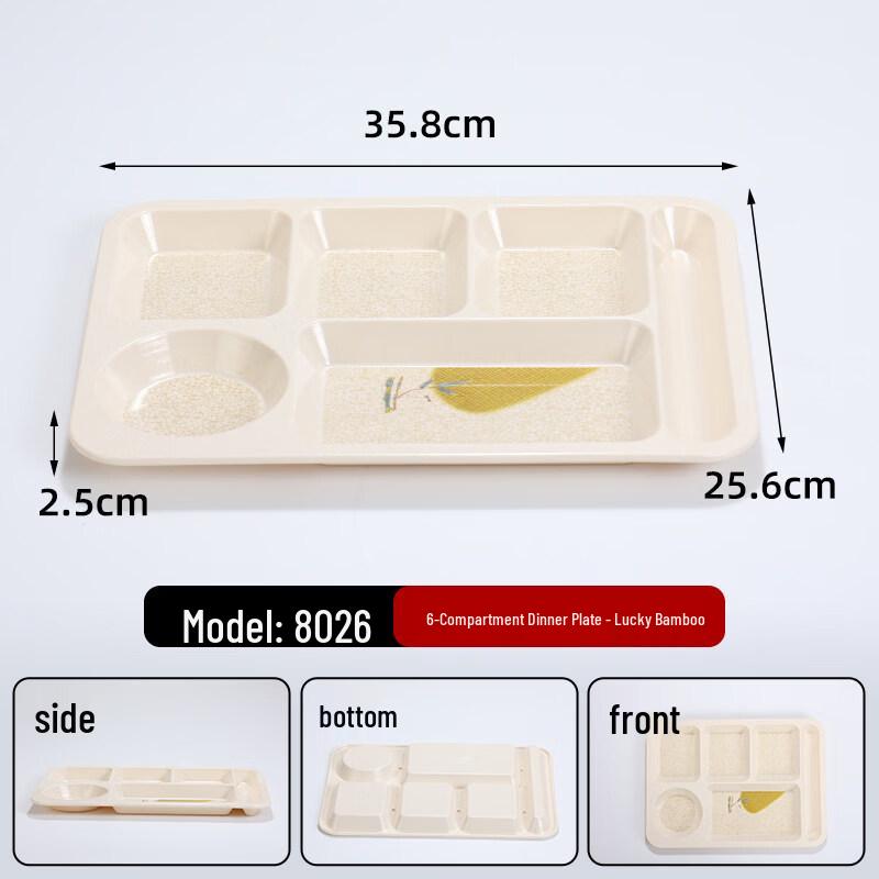 

Melamine 4-Compartment Divided Dinner Tray