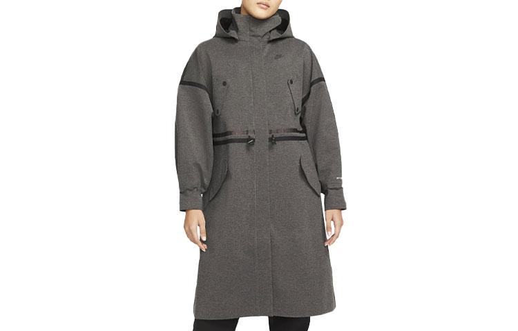 Nike Coats Women s Gray Hooded Moderate DM6167-032 M