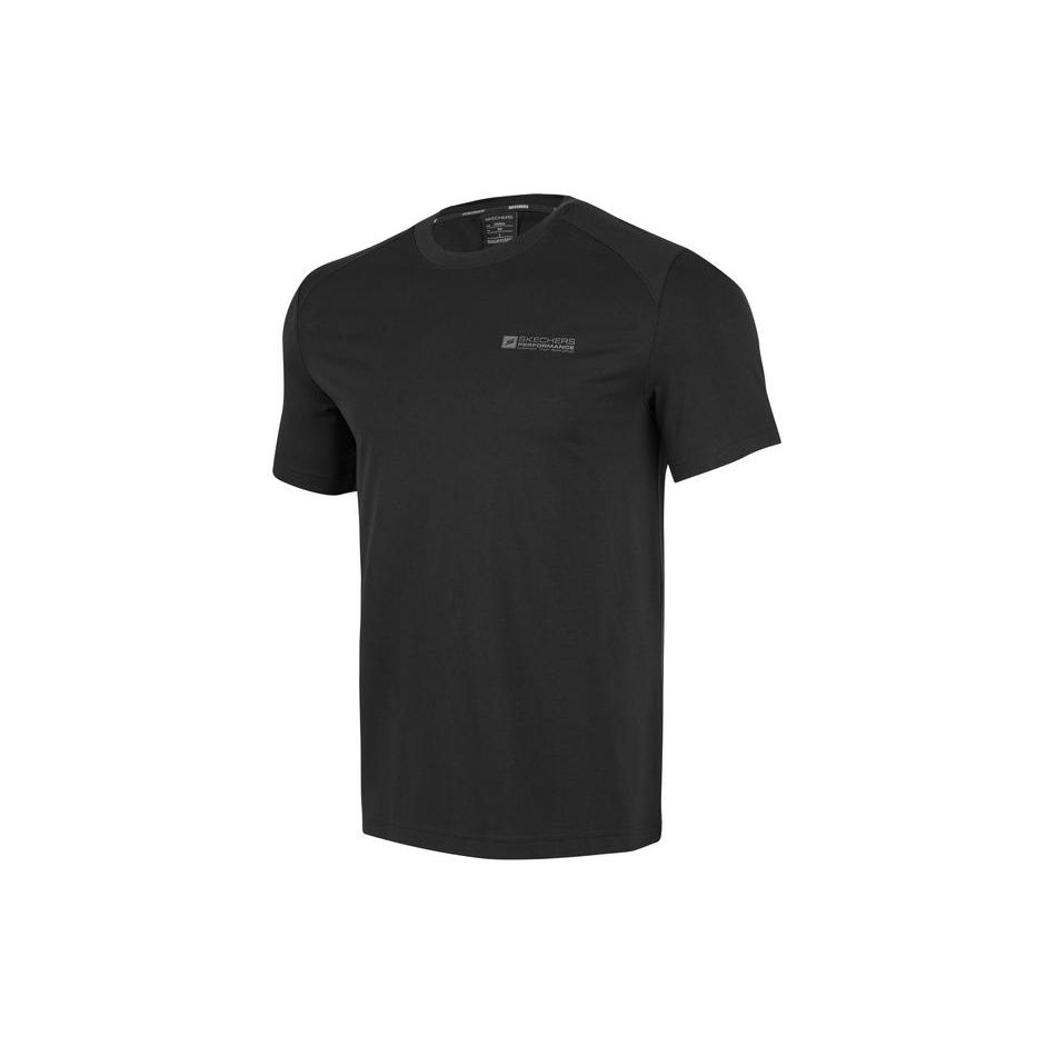 Skechers Letter Round Neck Casual Short Sleeve T-Shirt Men Tops Carbon-Black P223M093-0018 M