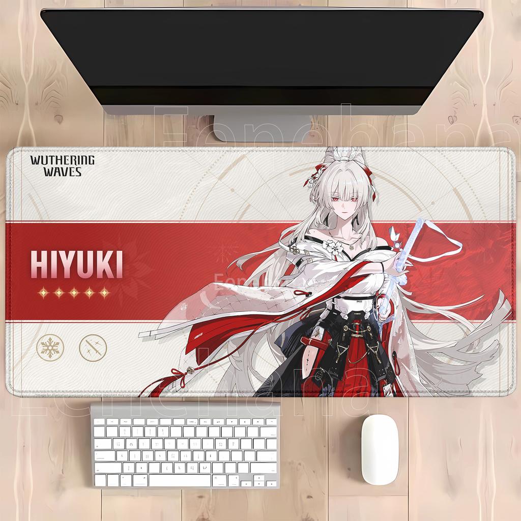 Hiyuki Wuthering Waves Gaming Mousepad Computer offices keyboard Mouse Pad Anime Nonslip Rubber xmm HD Printing Desk Mat
