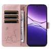 For Oppo A5 Energy 5G (China)/Oppo A5 Pro 5G (Global) Case Cat Pattern Imprint Leather Phone Cover with Wrist Strap
