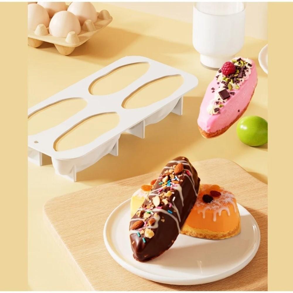 4-Cell Design Pistachios Chocolate Mold Food Grade Silicone Coffee Bean-shaped French Pastry Mold BPA Free Reusable
