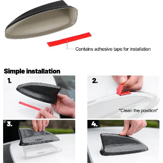 Thenice For 11Th Gen Civic Accessories Antenna Topper Car Shark Fin Cover Exterior Decoration Compatible With Honda Civic 2024 2025 2026 -Glossy
