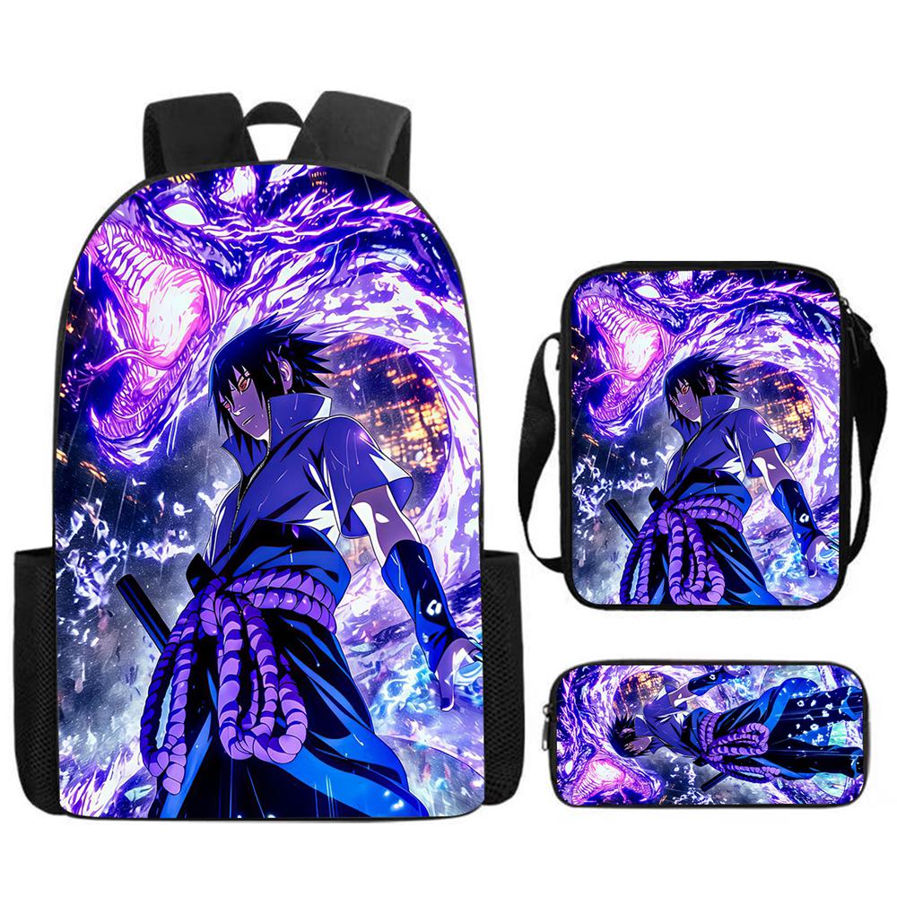 NARUTO Animated 15in Daily Pack with Adjustable Carry Straps, Children Daily Lightweight School Carrier for Boys & Girls Age 6-10