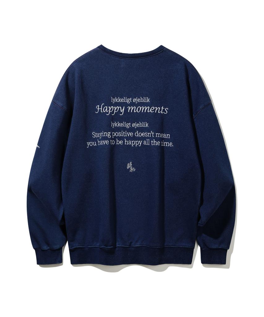 BAKKEN Happy Moment Washed Denim Sweatshirt Bk5978_Dark Blue Denim