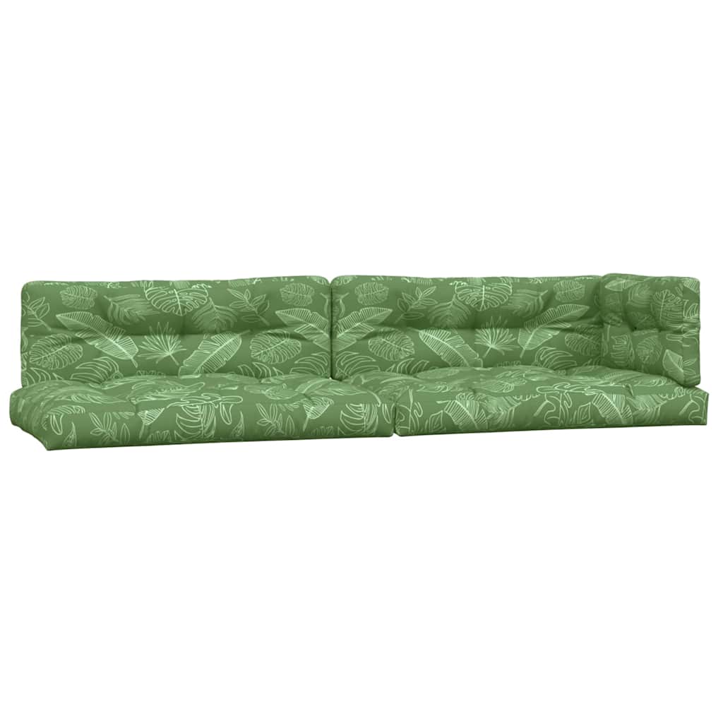 5 Piece Palette Cushions with Leaf Pattern Fabric