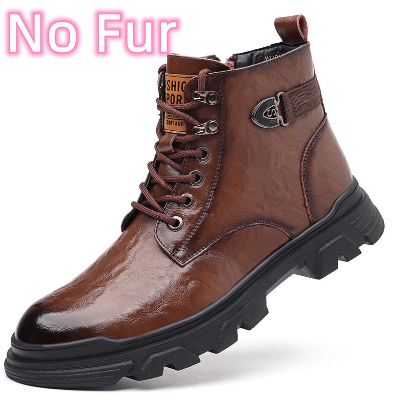 Fashion Men's Shoes Fashion Genuine Leather Men Boots Breathable High Top Shoes Outdoor Casual Men Winter Shoes Autumn Snow Boots Men