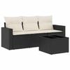 VidaXL Salon de jardin 4 pcs avec coussins noir résine tressée 3218656