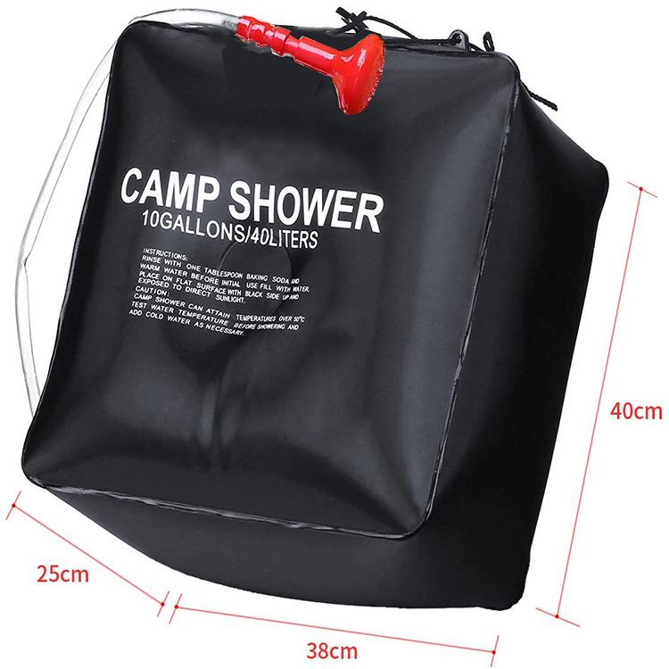 Solar Camping Shower Bag - Portable Outdoor PVC Water Storage, 20L/40L Capacity for Bathing