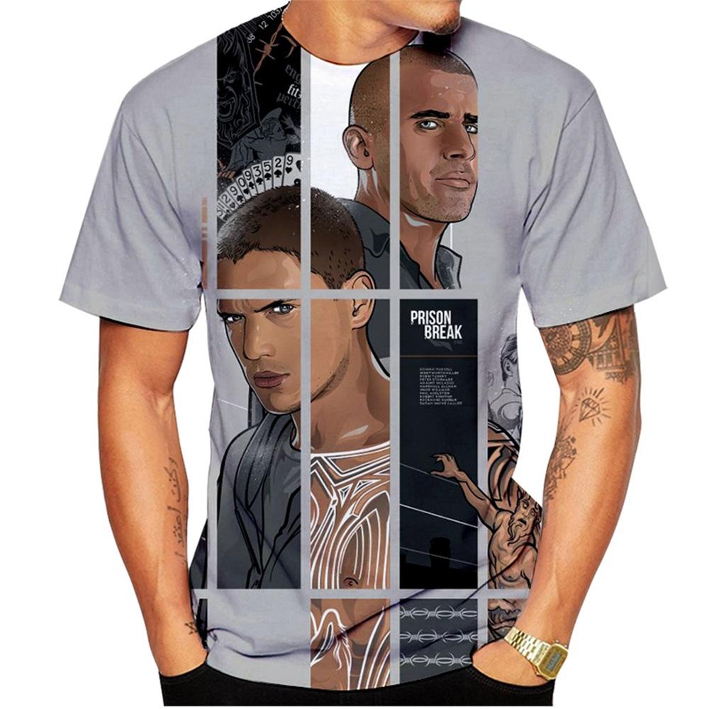 Movie Prison Break 3D Print T Shirt Men Women Summer Fashion Casual Cool T-shirt Prison Harajuku Streetwear Plus Size T Shirt