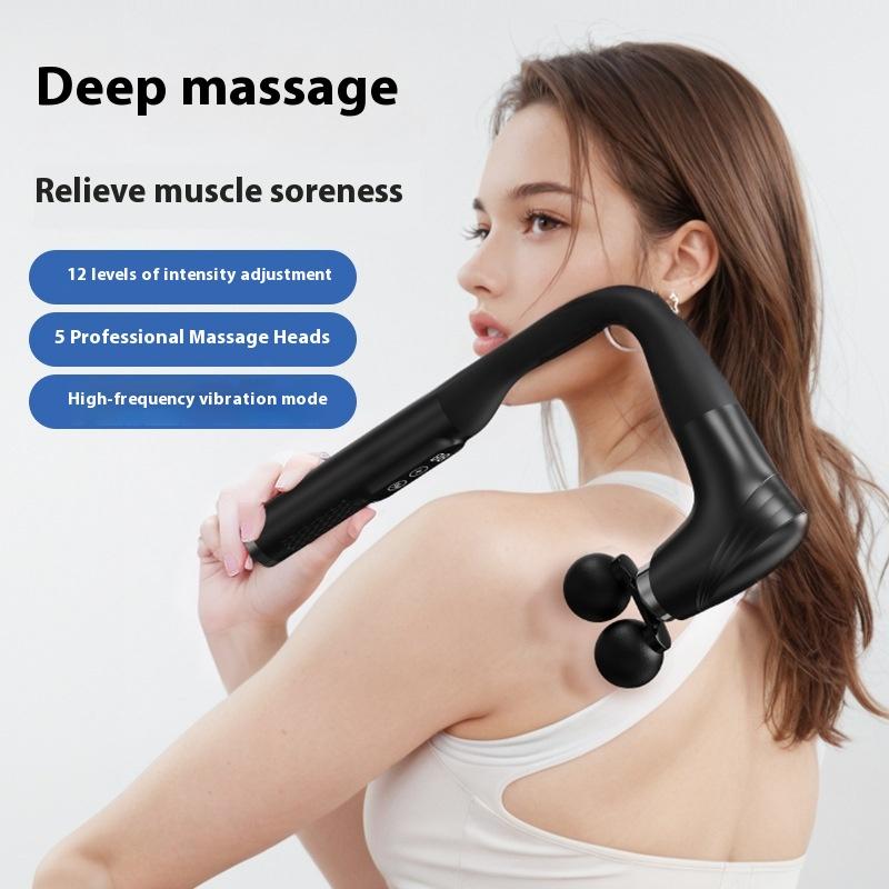 Elbow fascia gun, shoulder, neck, waist and back massage, beating cervical spine massager, new long-handled elbow fascia gun