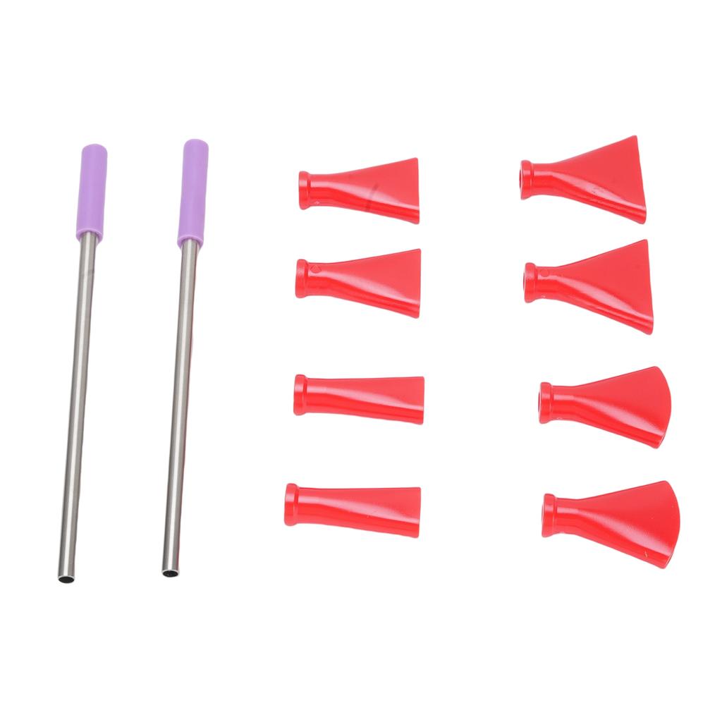 2Pcs Stainless Steel Straw 8Pcs Blow Nozzles Set Multifunctional Acrylic Pouring Paint Supplies