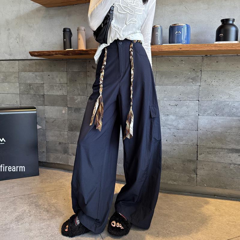 American Style Wide-Leg Woven Belt Pants: Women's 2026 Spring/Summer Casual Workwear