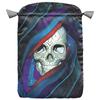 [A1448] - Satin Tarot Pouch 'Santa Muerte' Blue - 22x16 Cm
