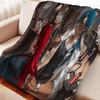 Cartoon Gesnhin Impact Kaeya Alberich Flannel Blanket Cover Warmth Soft Anime Blanket Multifunctional Decor Universal Blankets