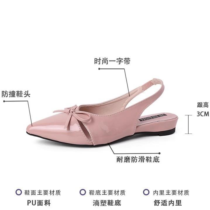 Bow women bag head Roman sandals summer fashion niche design sense commuter invisible pointed wedge heel women's shoes