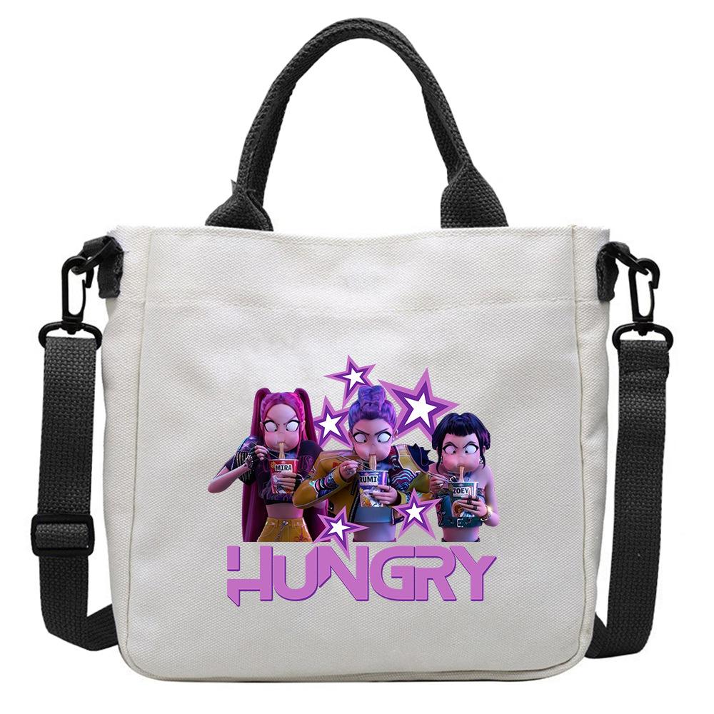 New Popular Movie Kpop Witch Hunting Girl Group Canvas Bag Student Messenger Bag Detachable Shoulder Strap Handbag KTY