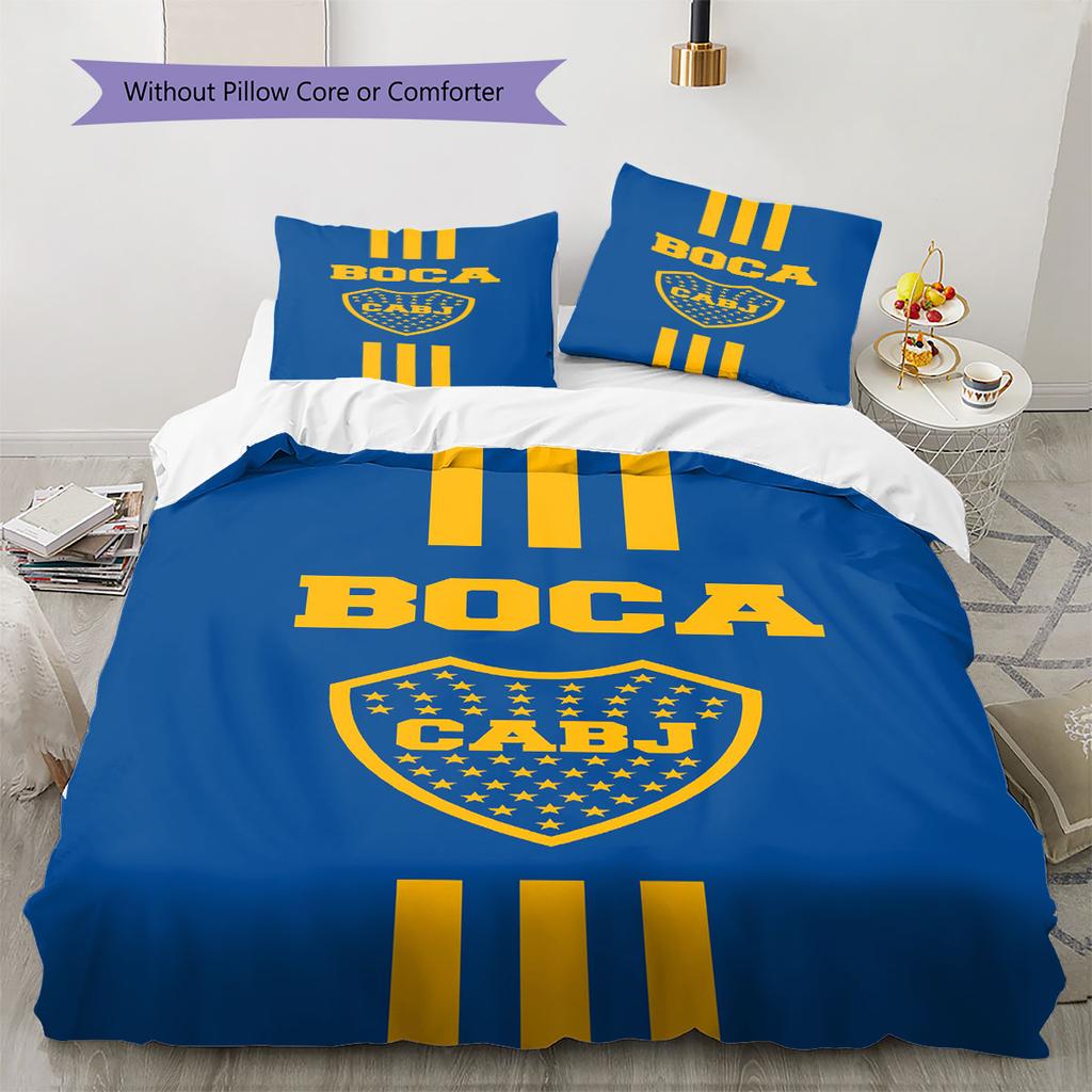 Club Atlético Boca Juniors Pattern Bedding,Quilt Set Quilt Cover Pillowcase Home Birthday Gift(1 * duvet cover + 2 * pillowcase, without core)