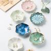 Plat à Bijoux Plateau Porte-Bagues Plateau à Bijoux en Céramique Bol à Clés Assiette Décorative pour Amies Sœurs Fille Mère Vert Émeraude