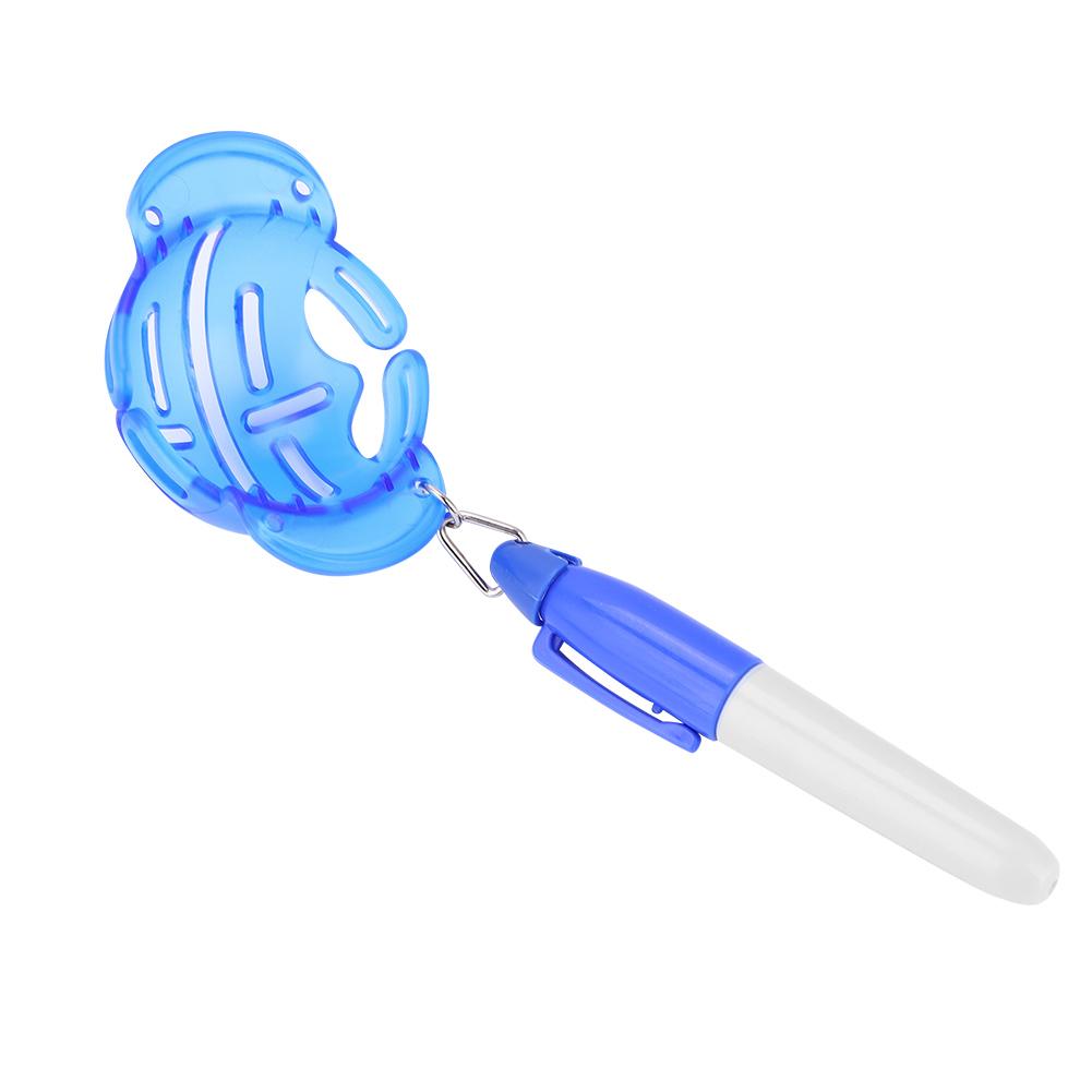 Golf Ball Liner Line Marker Drawing Template Alignment Tool with Pen Accessories (Blue)