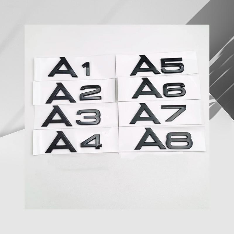 Car Trunk Letters Badge Stickers For Audi A1 A3 A5 A6 A7 Q2 Q3 Q5 Q7 1.9 2.0 2.5 3.0 4.0 5.0TDI 30 35 40 45 50 55TFSI 2.0T 3.0T