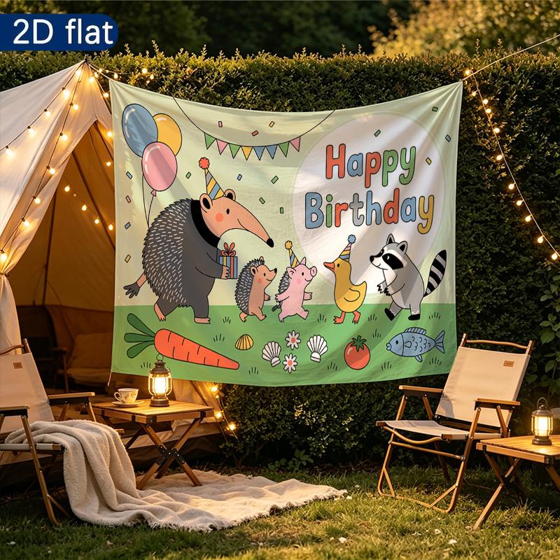 Party Backdrop Flat Banners Hedgehog Animals Celebrations Wedding Enthusiasts Photo Booth Decor Front Door Decor