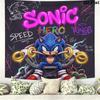 Sonic Hedgehog Wall Tapestry Aesthetic Wall Hanging Printed Fabric Blanket Decorative Tapestries For Bedroom Living Room Home Decor