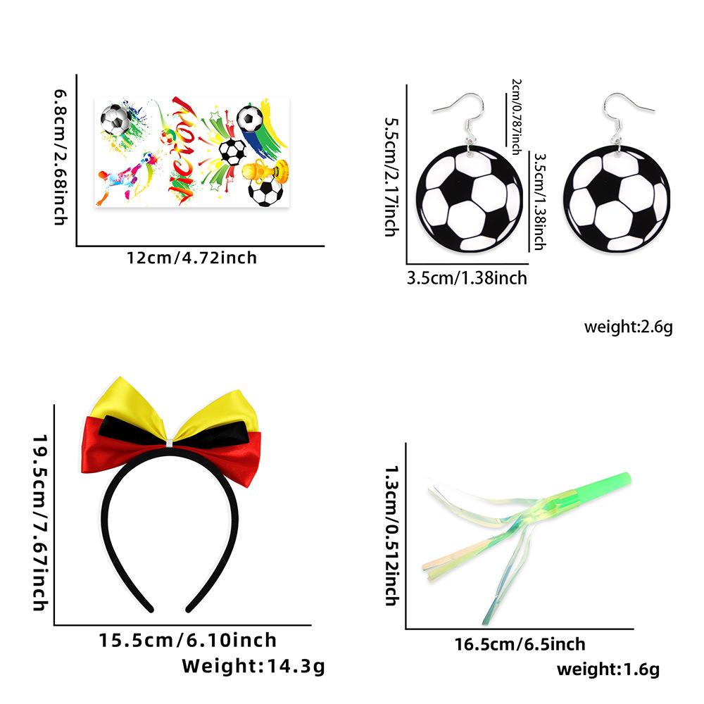 World Football Match Cheer Set, Multi-Country Flag Headband & Badge, Fans Cheering Accessories