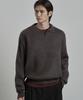 WORK ON BODY OFF Lanugo Semi-Overfit Brush Collar Knit [Charcoal]