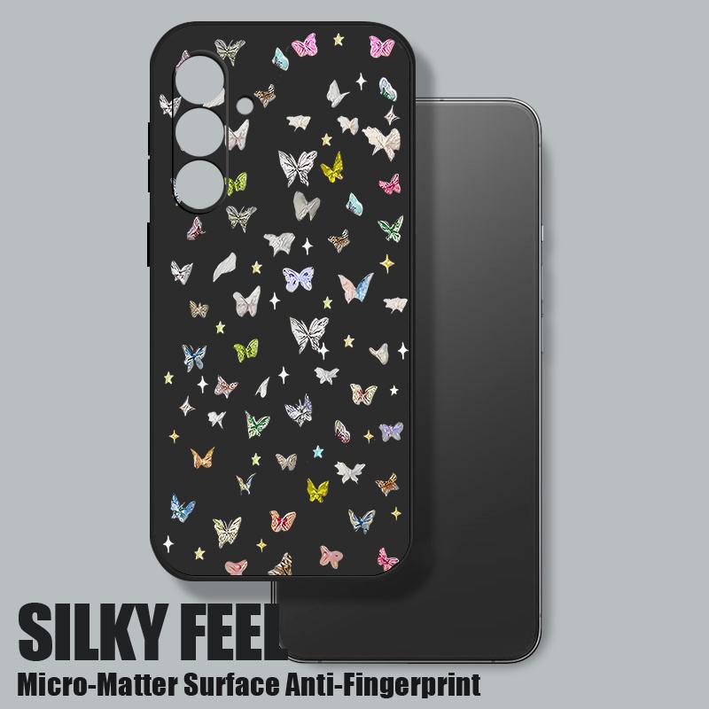 Kolorowe Etui z Wzorem Motyla Dla Samsung Galaxy S26 S25 Ultra S24 S23 S22 Plus S21 FE A15 A16 A17 A35 A36 A54 A55 A56 5G Miękki Pokrowiec
