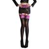 Women Pantyhose With Wrap Hip Skirt Oil Shiny Glossy Stockings High Waist Transparent Hollow Lace Knee Long Tube Pantyhoses
