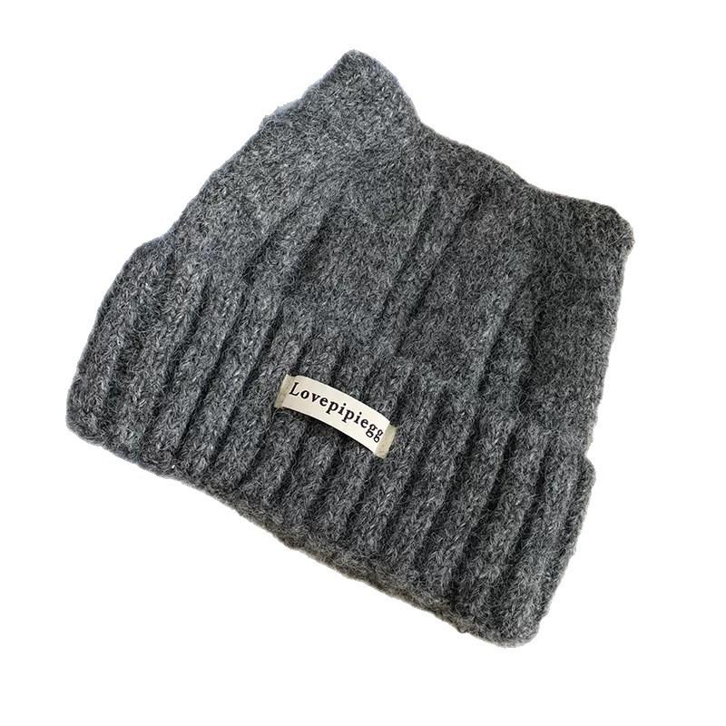 Women's Korean Style Cute Cat Ear Wool Knit Hat - Breathable, Warm, and Windproof for Winter & Autumn