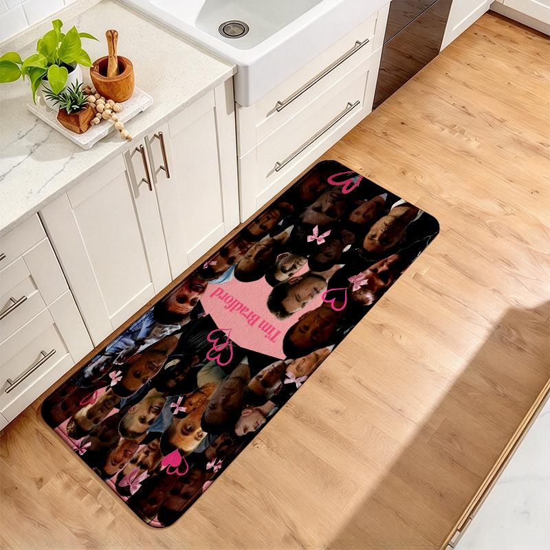 The Rookie Print Flannel Kitchen Mat Christmas Soft Area Rug Non Slip Floor Carpet Home Decoration