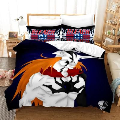 3d Anime Bleach Kurosaki Ichigo Sängkläder Set Pojkar Flickor Twin Queen Size Påslakan Örngott Säng Barn Vuxen Hemtextil