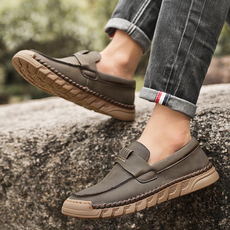 38-46 Handgefertigte Leder Herrenschuhe Lässige Spaltleder Schuhe Herren Slipper Komfortable Laufschuhe Fahrschuhe Mokassins Herren Flache Schuhe