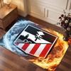 Athletic Bilbao Football Print Crystal Velvet Rug, Comfortable Water Absorbent Non Slip Indoor Floor Carpet