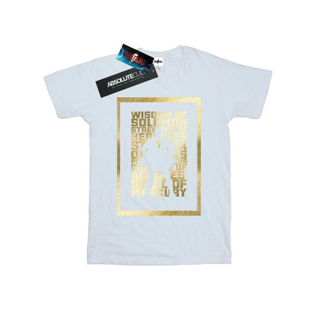 DC Comics Mens Shazam Gold Text T-Shirt
