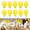 10pcs Chicken Water Nipples Automatic Poultry Nipples Drinker Waterer Plastic Yellow