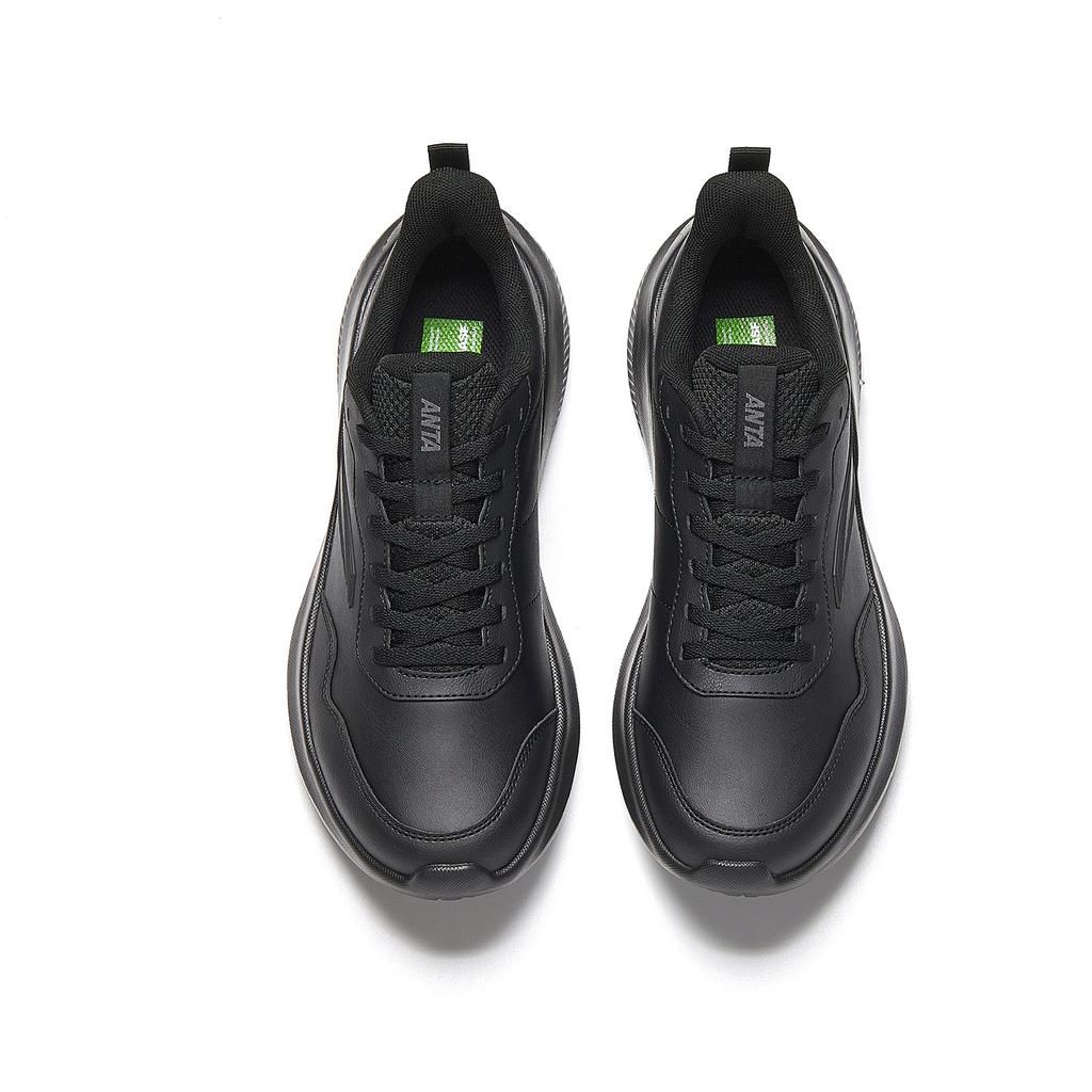 Anta Sky Cushioning Slip Resistant Lightweight Low top Casual City Commuting Running Shoes Men's Basic Black 912615541-13
