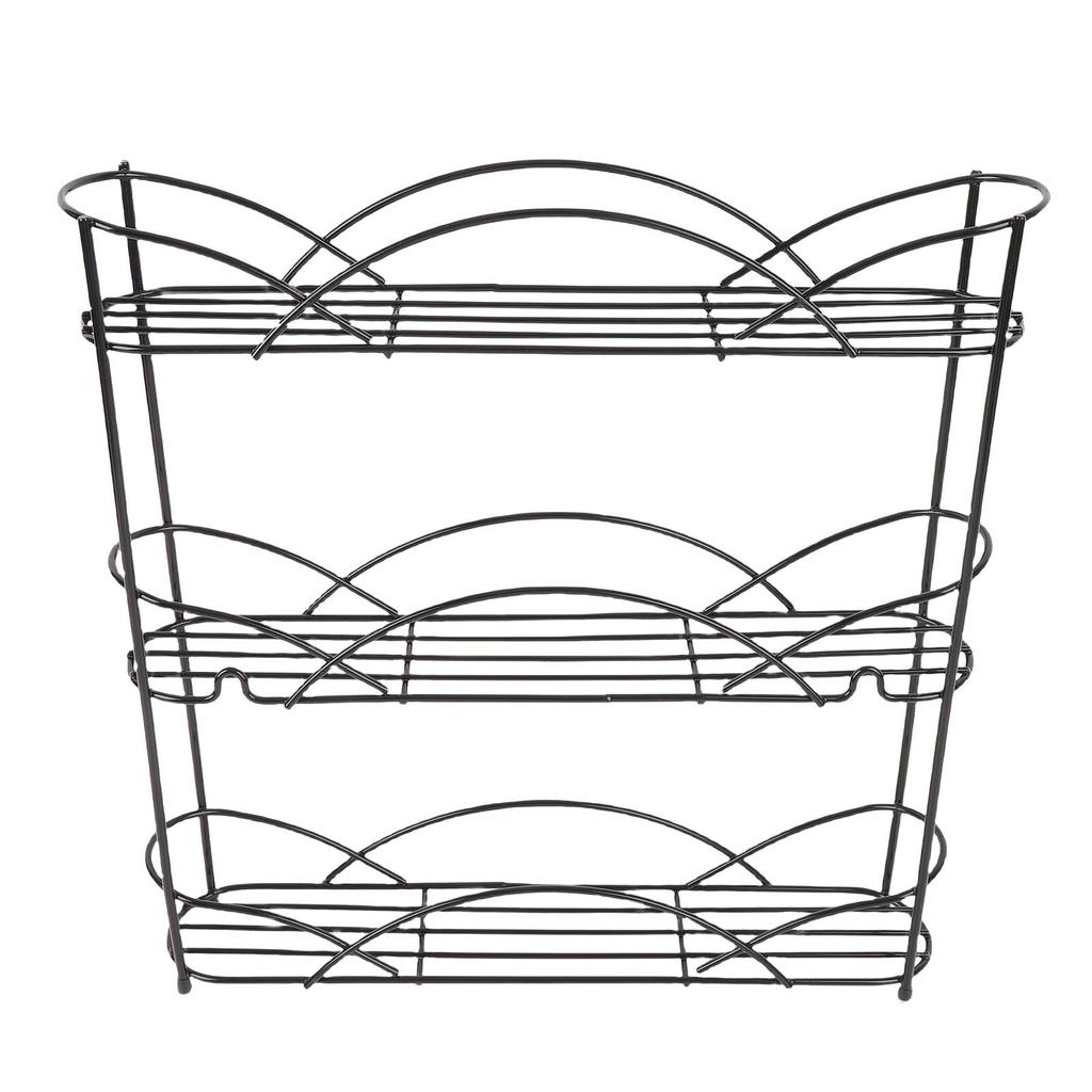 Seasonings Rack 3 Tier Metal Seasonings Organizer with Anti Slip Rubber Foot Pads for Kitchen Countertop