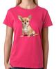 Chihuahua Dog T-Shirt Ladies Fitted Tee Womens Fashion Top