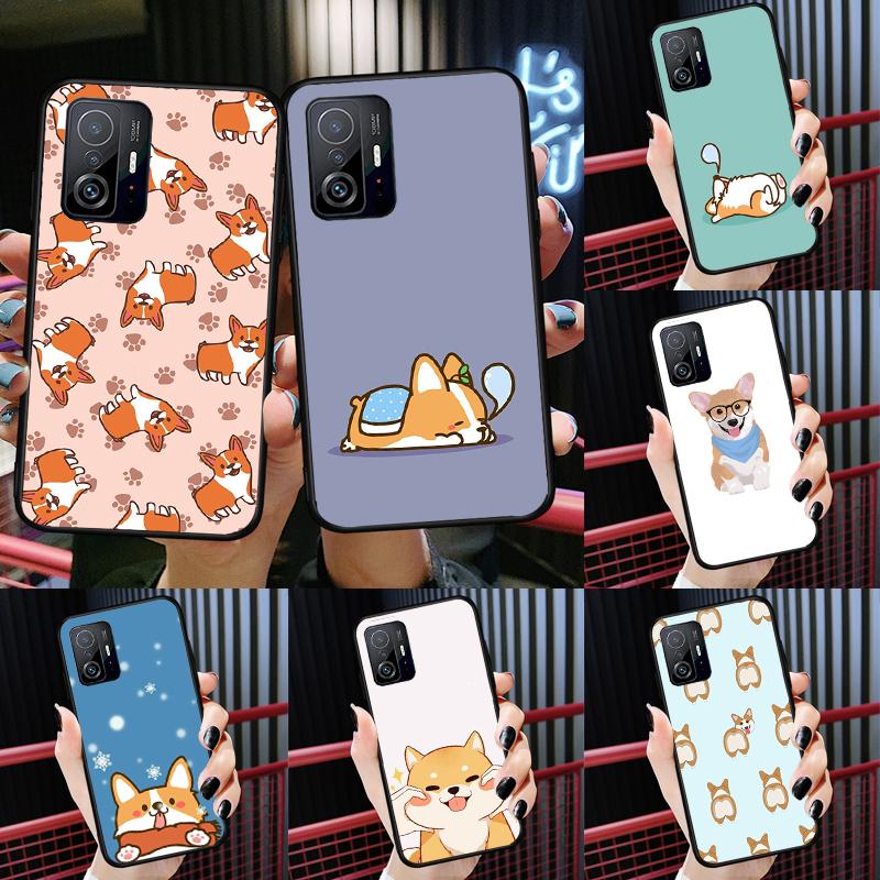 Cartoon Corgi Dog Case For Xiaomi 14T 11T 12T 13T Pro 13 14 Ultra POCO X7 Pro X3 X5 F3 F5 F6 M6 X6 Pro Cover