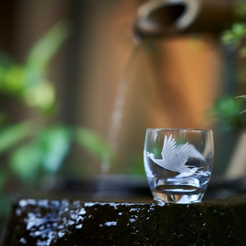 Kobo Edo Kiriko Fuji Crane Cold Sake Glass Paper Boxed Made In Japan [Taimuro Official] Mt. TB0050-32