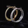 Fashion Silver Gold Big Rhinestone Ear Stud Drop Earrings Crystal Hoop Earrings Dangle Jewelry